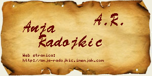 Anja Radojkić vizit kartica